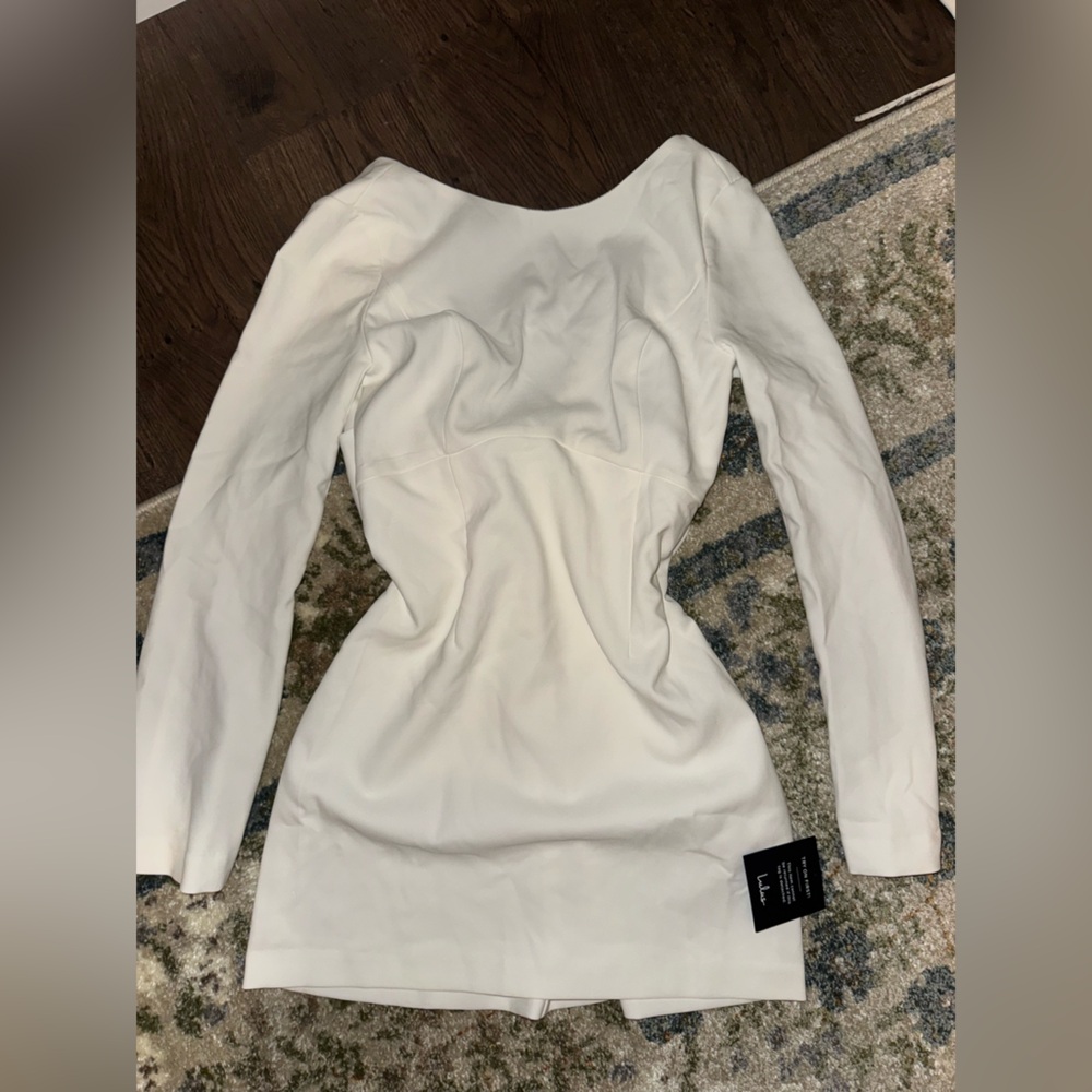 Lulu's White Long Sleeve Dress